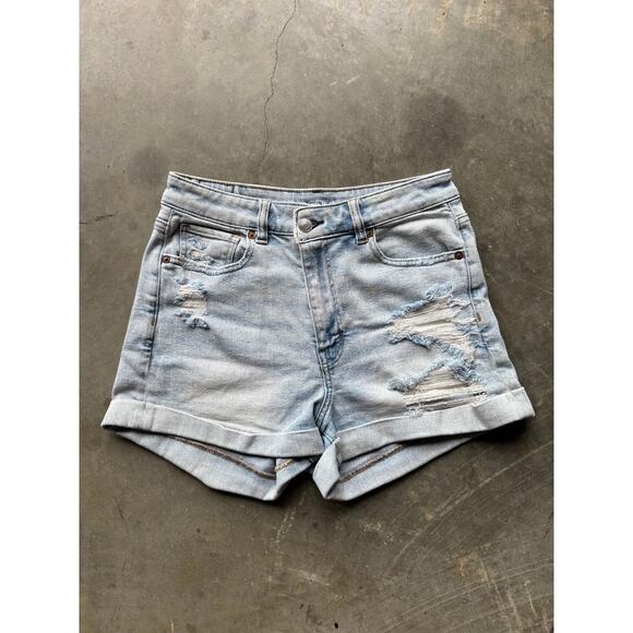 American Eagle Outfitters Pants - American Eagle Mom Jean Short Stretch Women's Size 4 Light Wash Cuffed